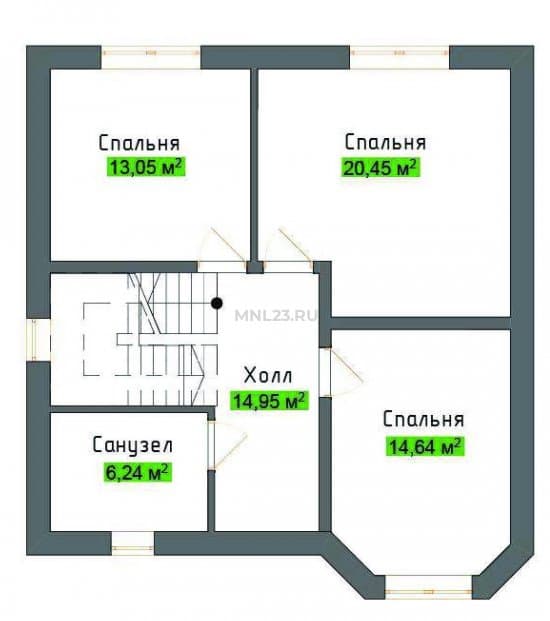 Планировка: Дом 140 м² в Краснодаре в КП Знаменский, этаж 2