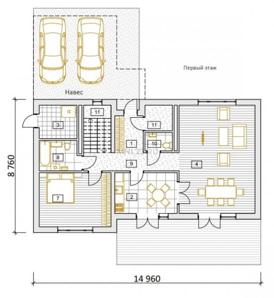 Планировка: КП Siberium 120, этаж 1