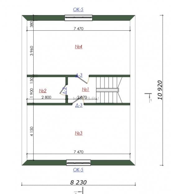 Планировка: Дом 112.20 м² в Краснодаре в КП Солнечный, этаж 2