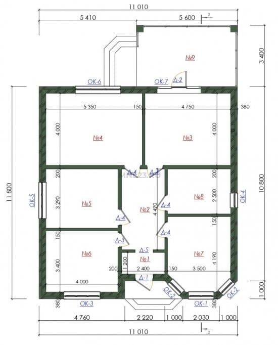 Планировка: Дом 155.50 м² в Краснодаре в КП Солнечный