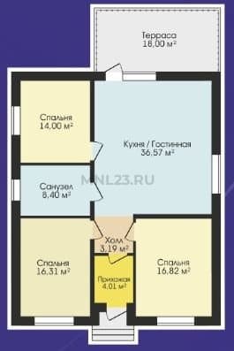 Планировка: Дом 120 м² (1) в Краснодаре в КП Черноморский