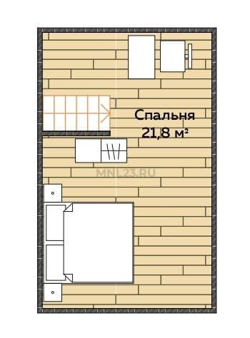 Планировка: Дом 50 м² в Краснодаре в КП Левый берег, этаж 2