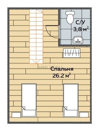 Планировка: Дом 60 м² в Краснодаре в КП Левый берег, этаж 2
