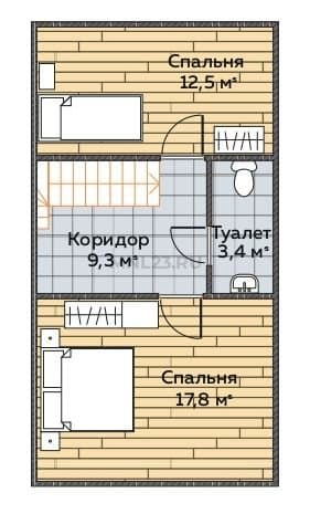 Планировка: Дом 80 м² в Краснодаре в КП Левый берег, этаж 2