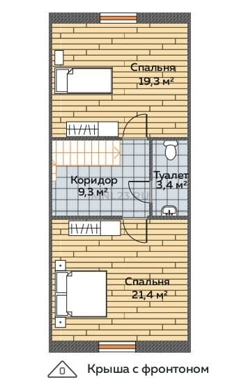 Планировка: Дом 85 м² (1) в Краснодаре в КП Левый берег, этаж 2