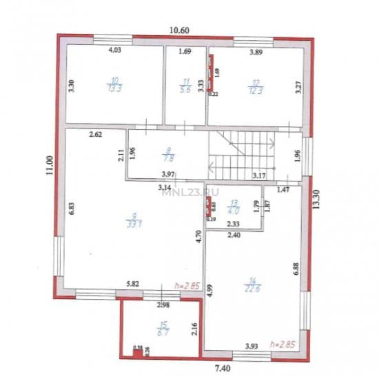 Планировка: Дом 234 м² в Краснодаре в КП Фанагорийская усадьба, этаж 2