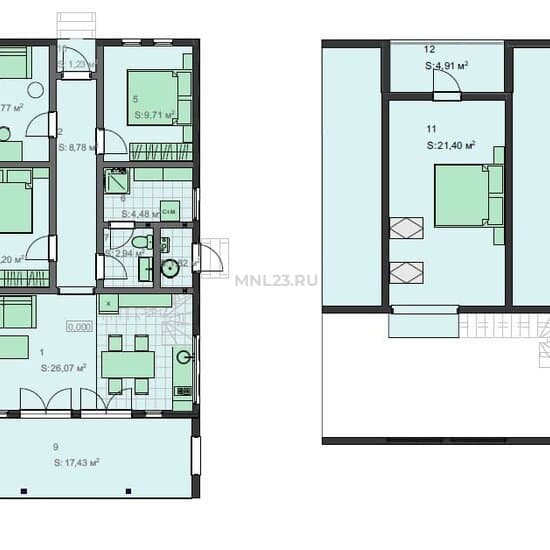 Планировка: Дом 118 м² в Краснодаре в КП Долина яблок