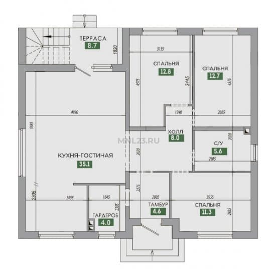 Планировка: Дом 103 м² в Краснодаре в КП Leto