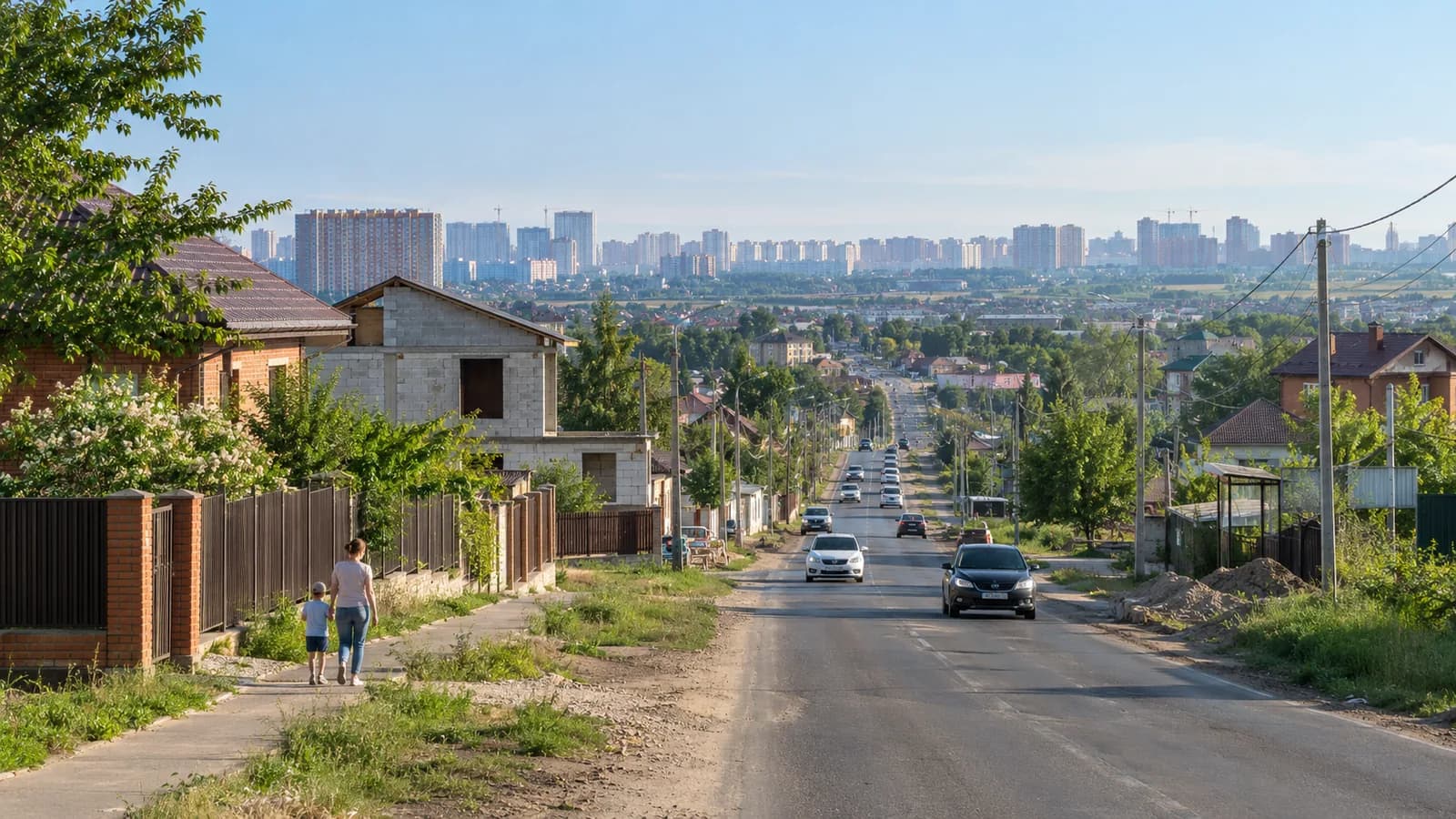 Посёлок Северный: атмосферная редакционная визуализация, не фотография конкретной улицы, дома или текущего состояния территории.
