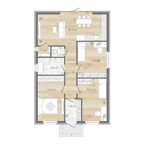 Планировка: Дом 90 м² в Краснодаре в КП Elite house