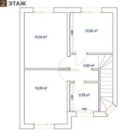 Планировка: Дом 120 м² тип Г в Краснодаре в КП Виктория Престиж, этаж 2