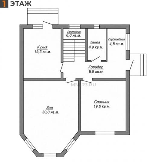 Планировка: Дом 170 м² в Краснодаре в КП Адмиралтейский, этаж 1