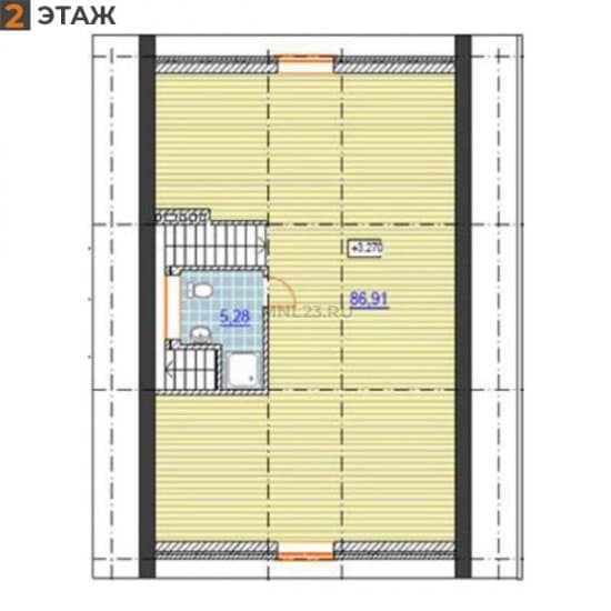 Планировка: Дом 170 м² в Краснодаре в КП Виктория Престиж, этаж 2