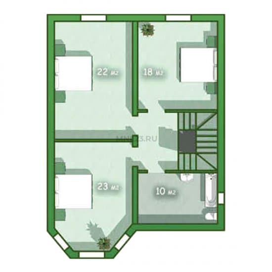Планировка: Дом 158 м² в Краснодаре в КП Изумрудный Город, этаж 2