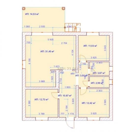 Планировка: Дом 90 м² в Краснодаре в КП Виктория