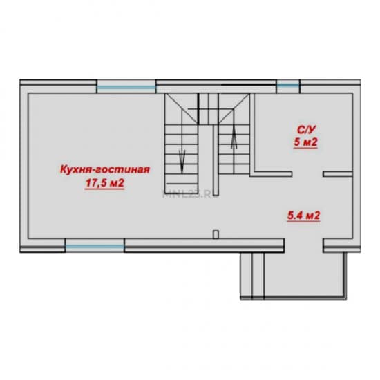 Планировка: Таунхаус 60 м² в Краснодаре в КП Кападокия, этаж 1