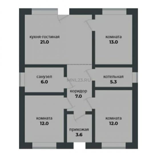 Планировка: Дом 80 м² в Краснодаре в КП Инноваторы, этаж 1