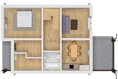 Планировка: Дом 130 м² в Краснодаре в КП На Командорской, этаж 1