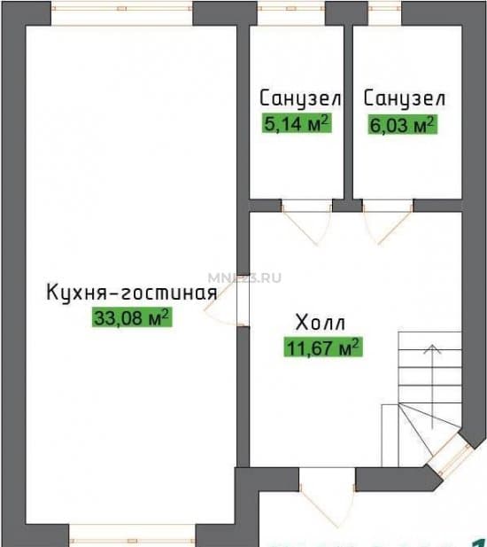 Планировка: Дом 120 м² в Краснодаре в КП Приморский, этаж 1