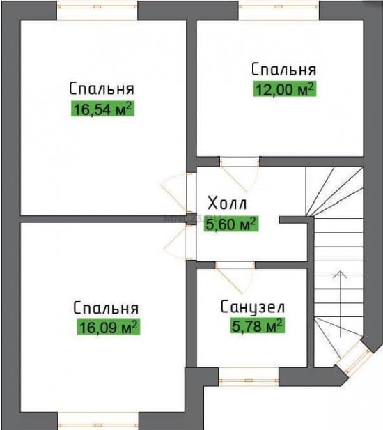 Планировка: Дом 120 м² в Краснодаре в КП Приморский, этаж 2