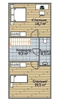 Планировка: Дом 90 м² (1) в Краснодаре в КП Левый берег, этаж 2
