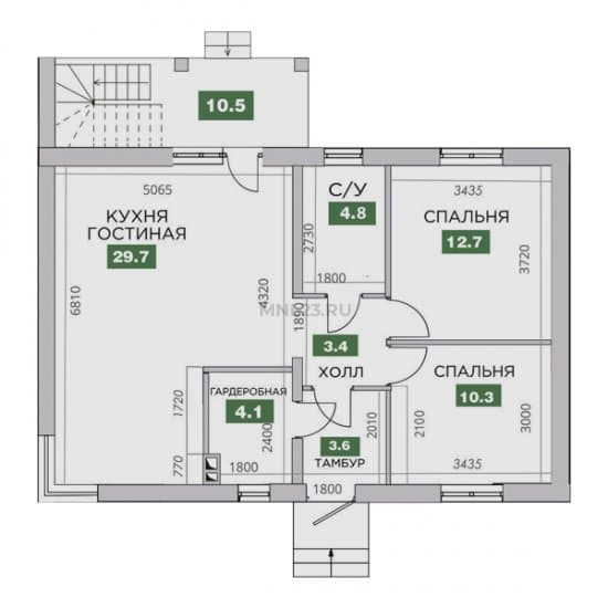 Планировка: Дом 79.1 м² в Краснодаре в КП Leto