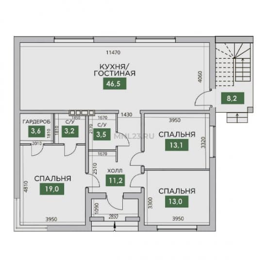 Планировка: Дом 121 м² в Краснодаре в КП Leto